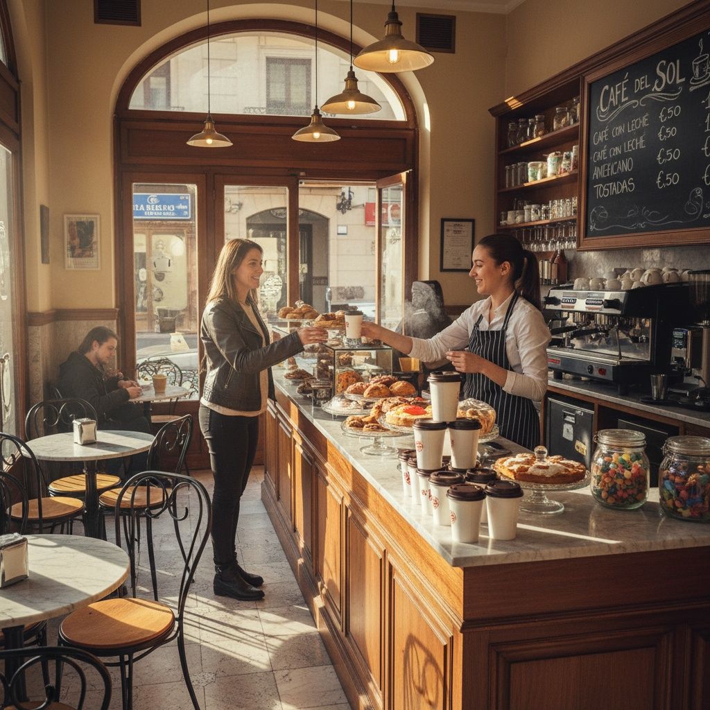 Camarero: “¿Para llevar o para aquí?” Cliente: “Tengo prisa, el bus sale en 5 minutos”. Elige la respuesta del cliente.