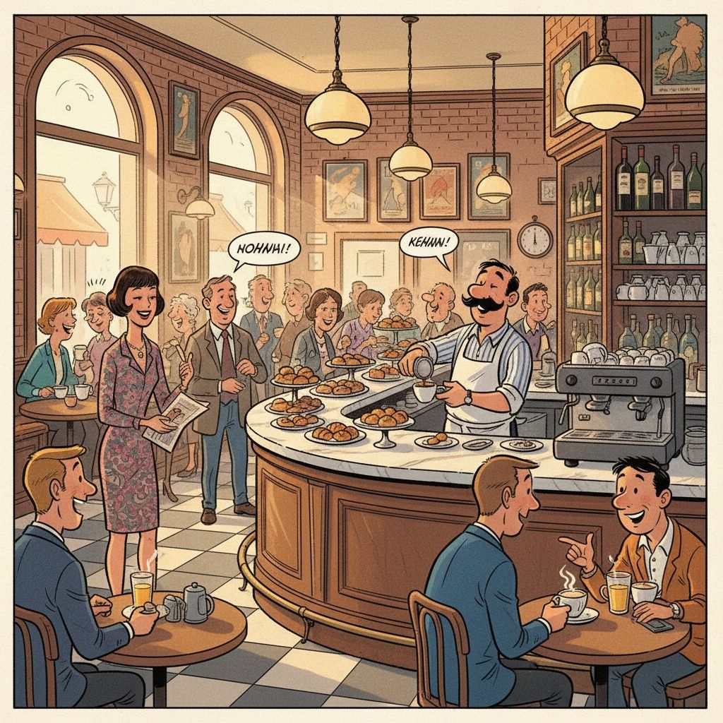 Completa en el bar: Camarero: «¿Qué te pongo?» Cliente: «Un café con leche, por favor.» (El camarero sirve) Cliente: «____, gracias.»