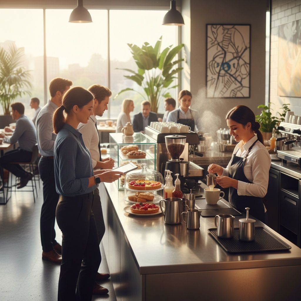 Completa: En la cafetería de la oficina voy a ___ un café.