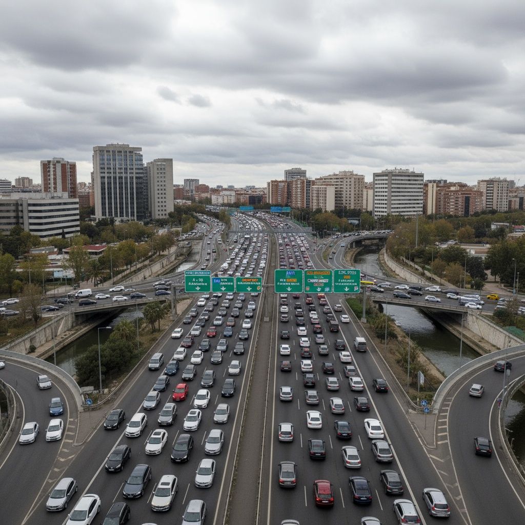 Elige la opción natural en España: “Ayer ____ un atasco de una hora camino al trabajo.”