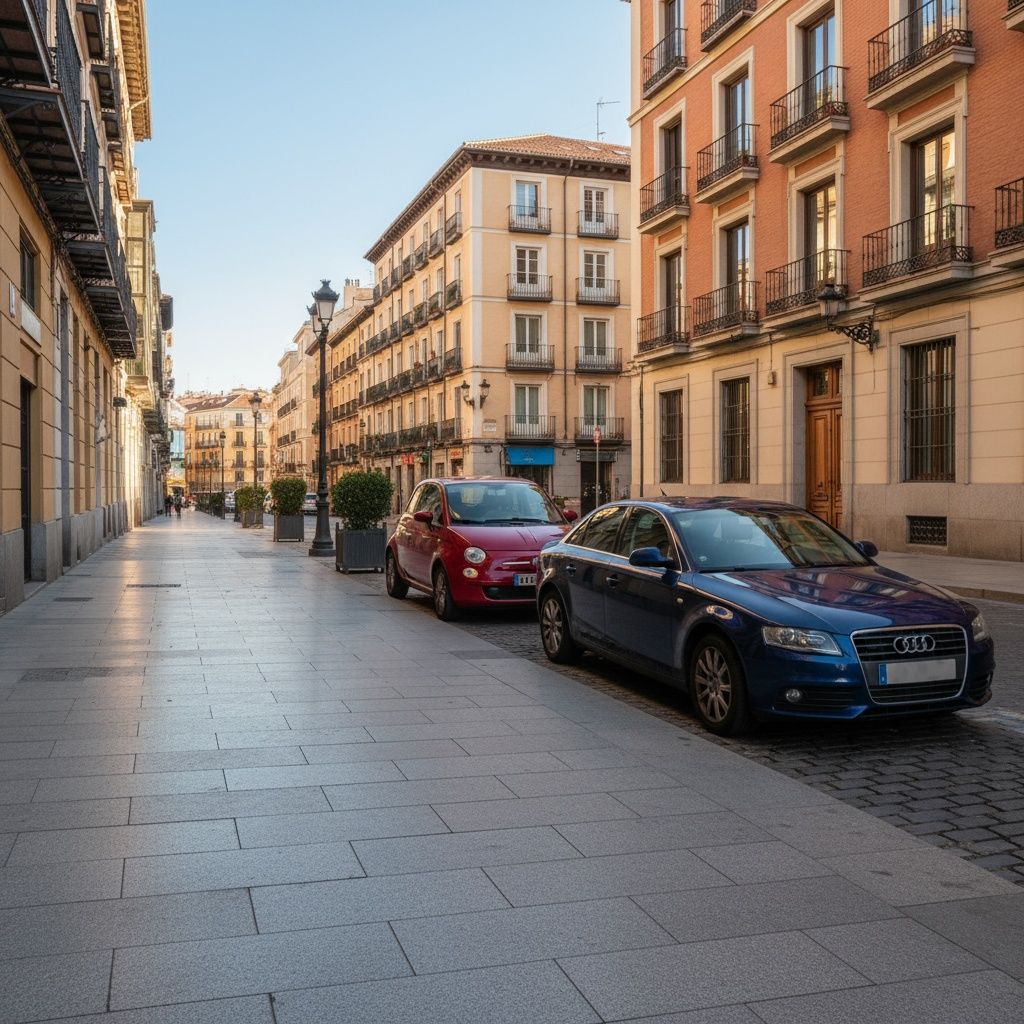Mira la imagen: ¿Dónde está el coche rojo respecto al coche azul?