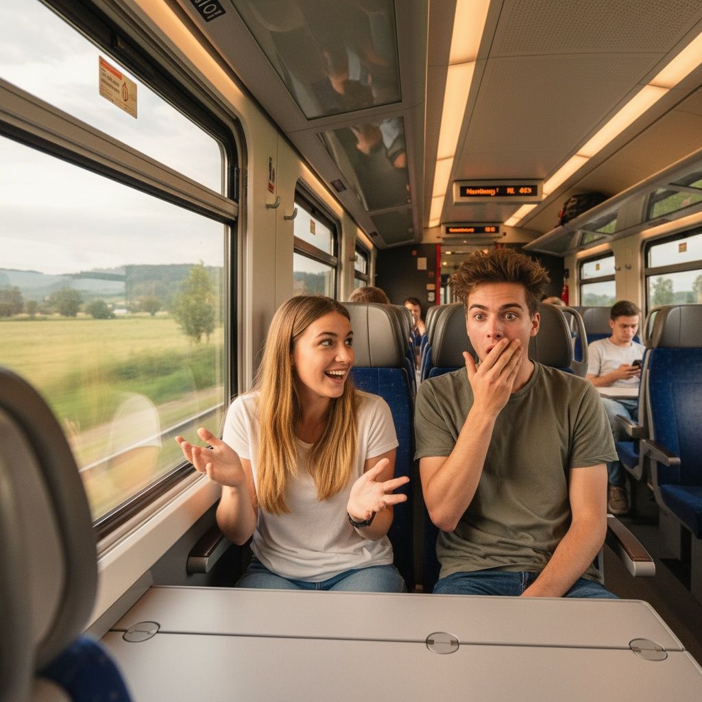 Dein Freund sagt: „Ich habe Beyoncé im Zug getroffen.“ Du willst erstaunt nachfragen (ohne zu widersprechen). Was sagst du?