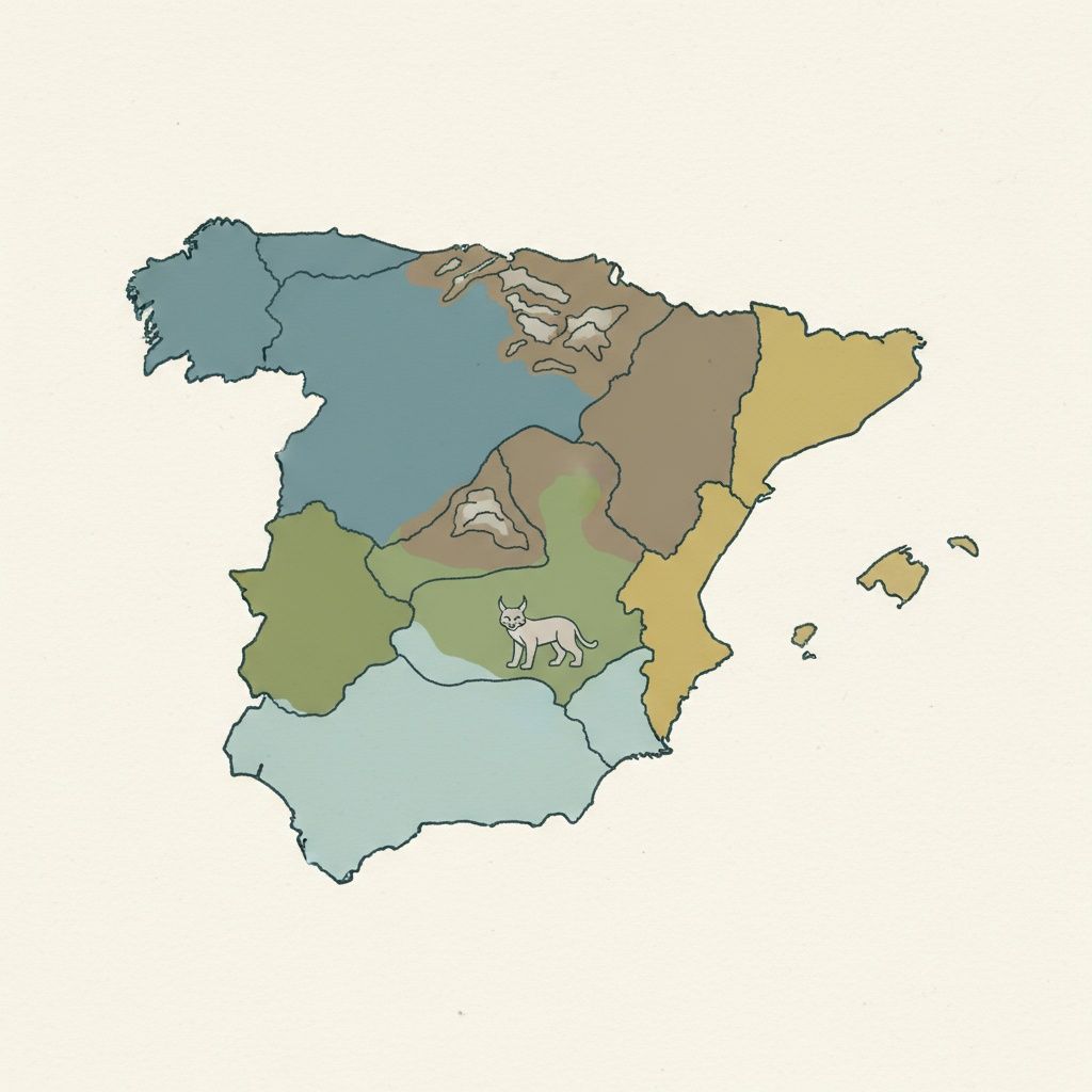 Completa: El lince ibérico vive sobre todo ___ Doñana y Sierra Morena.