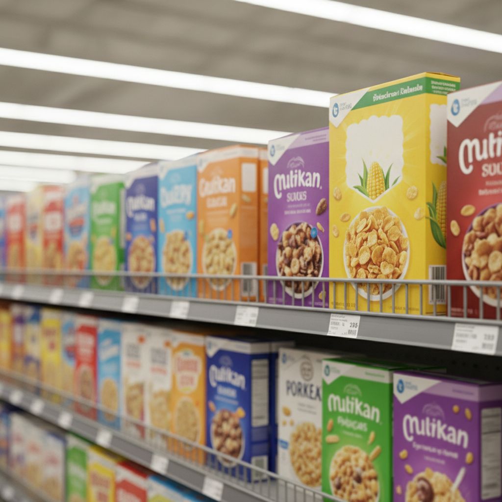 Wo steht die Cornflakes-Packung?