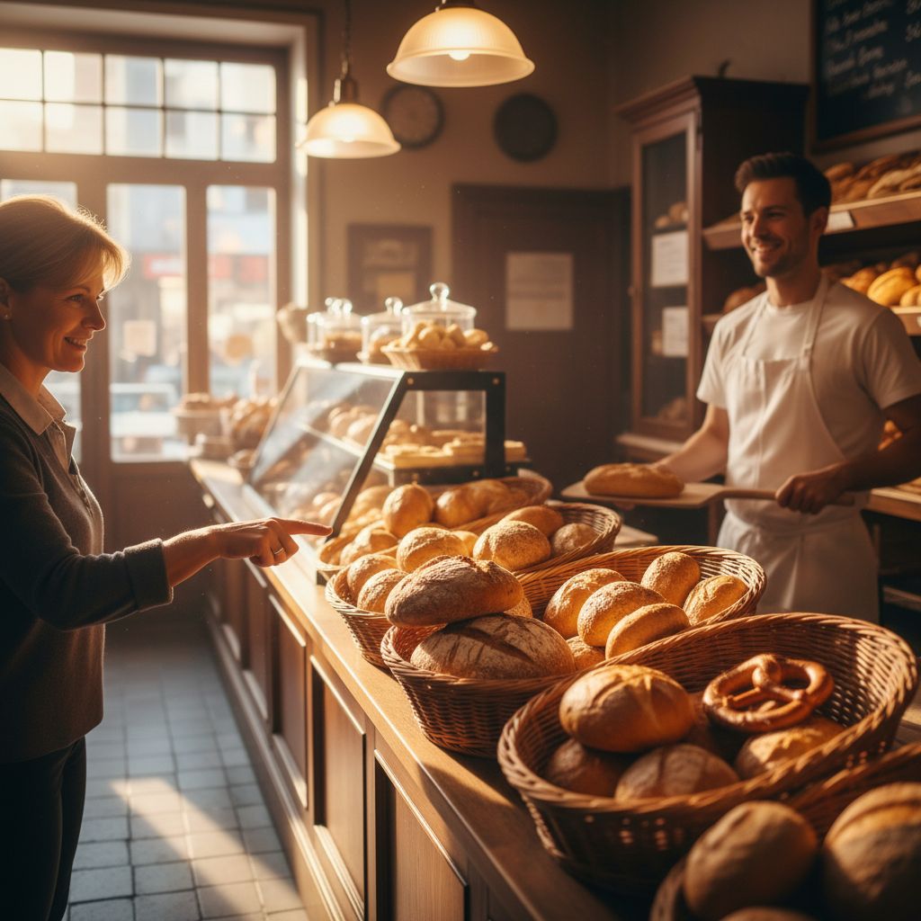 Du bist in München und willst zwei … an der Bäckertheke. Was sagst du am natürlichsten?