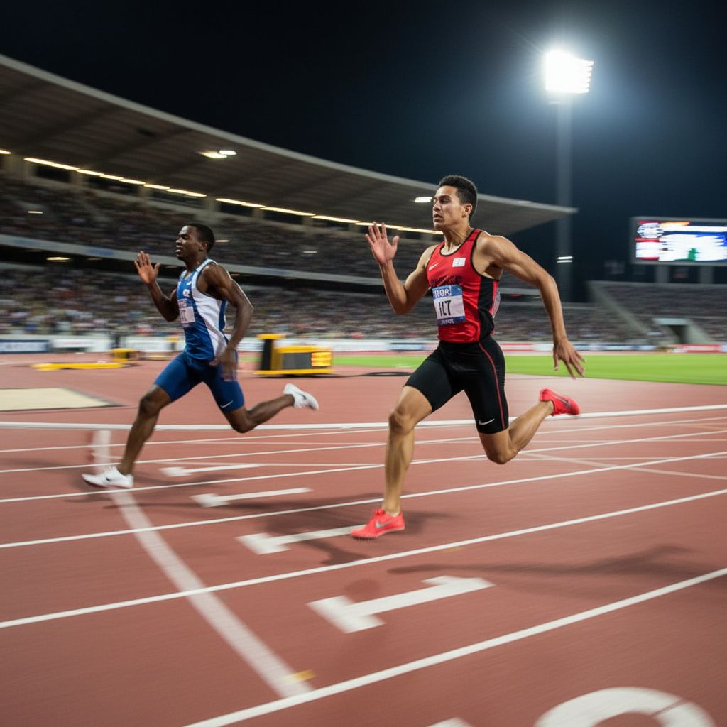 Ergänze: Usain ist ___ als Tom.