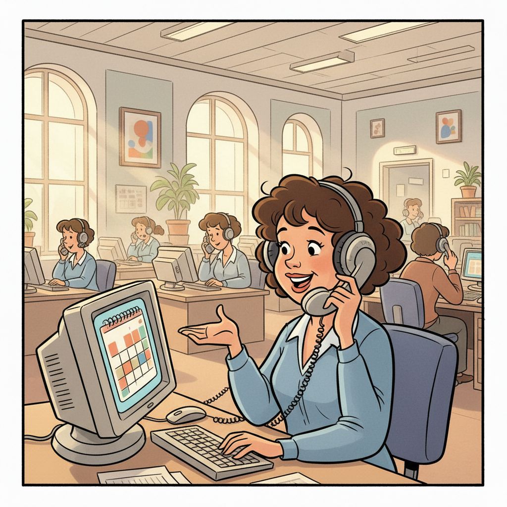 Llamada breve. ¿Qué número le pide la recepcionista?