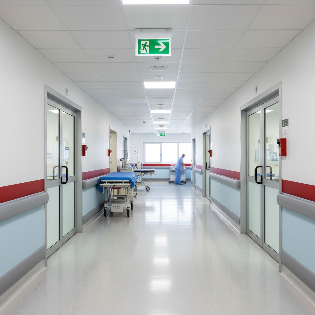 Estás en Urgencias y ves un cartel verde con un icono de salida. ¿Cuál es la interpretación correcta?