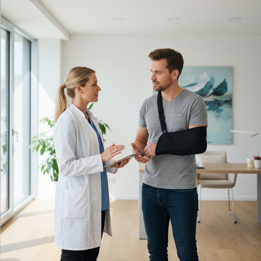 Ich habe ____ den Arm verletzt.