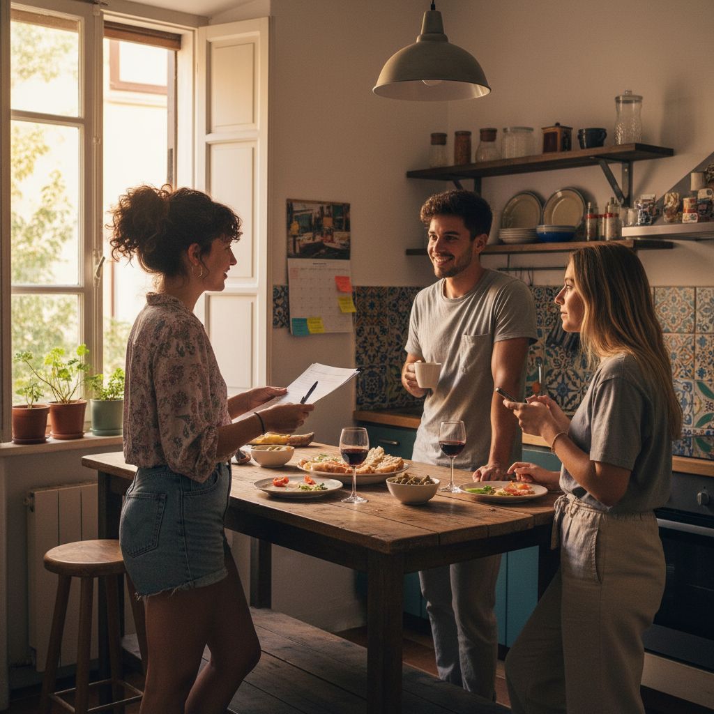 Estás en un piso compartido con gente de tu edad. ¿Qué suena natural para pedir documentos a tus compañeros?