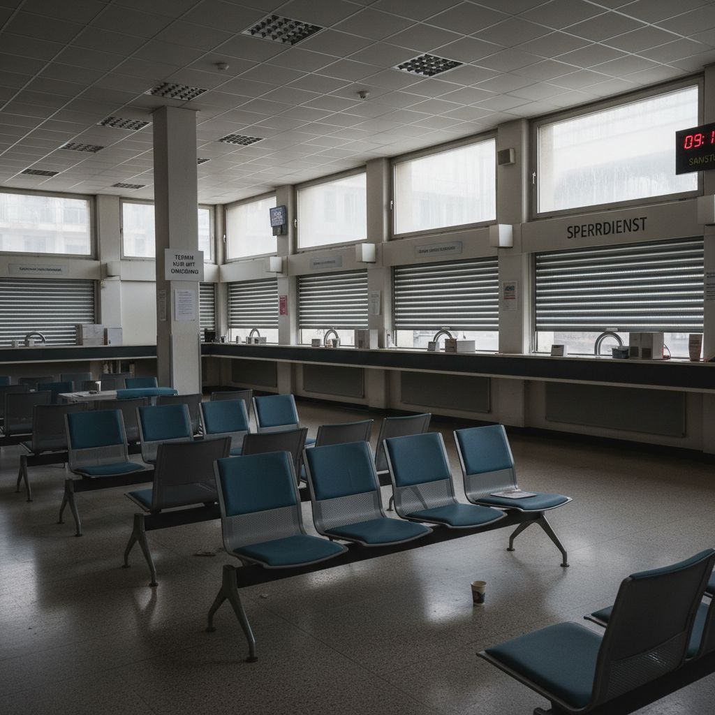 Auszug aus der Ansage: "Öffnungszeiten: Mo–Fr 8:00–16:00, Do bis 18:00. Sa/So geschlossen." Wann ist die Behörde geschlossen?